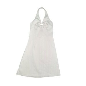 San Julian Y2K Ribbed Halter Bodycon Dress Womens Small Festival Cocktail Event